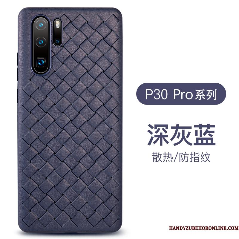 Huawei P30 Pro Etui Business Lilla Anti-fald Åndbar Strikkede Mønster Alt Inklusive