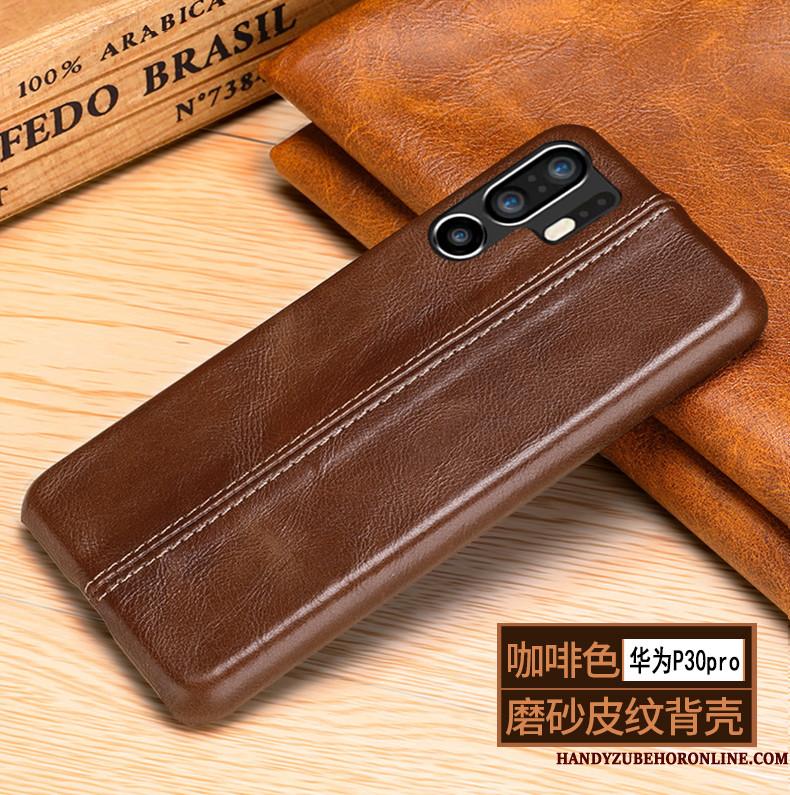 Huawei P30 Pro Kreativ Cover Lædertaske Trendy Etui Anti-fald Ægte Læder