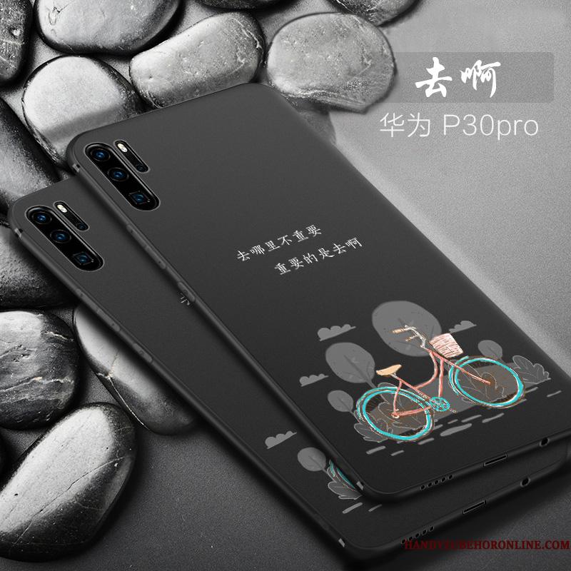 Huawei P30 Pro Lille Sektion Silikone Etui Trend Nubuck Blød Af Personlighed