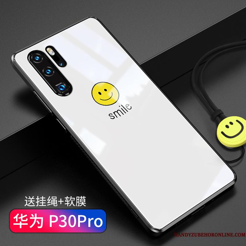 Huawei P30 Pro Net Red Sort Ny Trendy Telefon Etui Smiley Simple