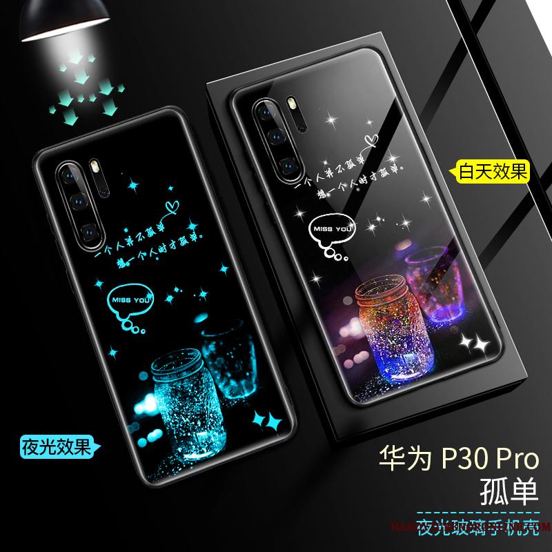 Huawei P30 Pro Telefon Etui Trendy Net Red Silikone Blå Beskyttelse Glas