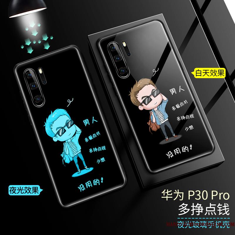 Huawei P30 Pro Telefon Etui Trendy Net Red Silikone Blå Beskyttelse Glas