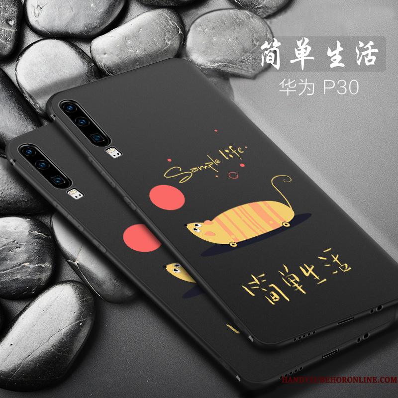 Huawei P30 Silikone Cover Lille Sektion Kreativ Etui Nubuck Af Personlighed