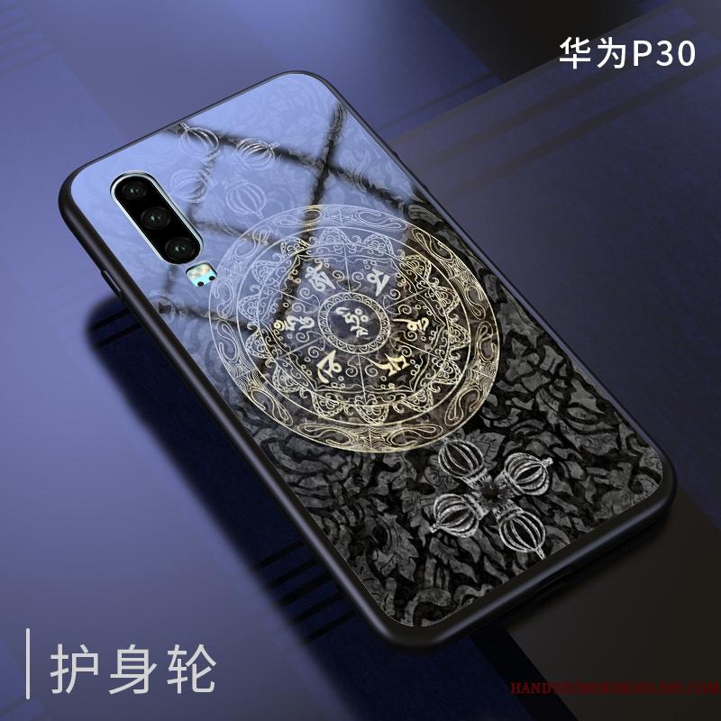 Huawei P30 Silikone Net Red Glas Alt Inklusive Telefon Etui Spejl Ny