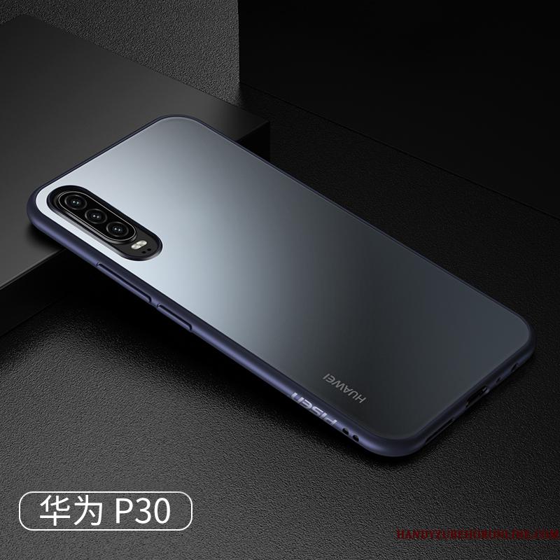 Huawei P30 Skridsikre Anti-fald Telefon Etui Nubuck Silikone Sort Alt Inklusive