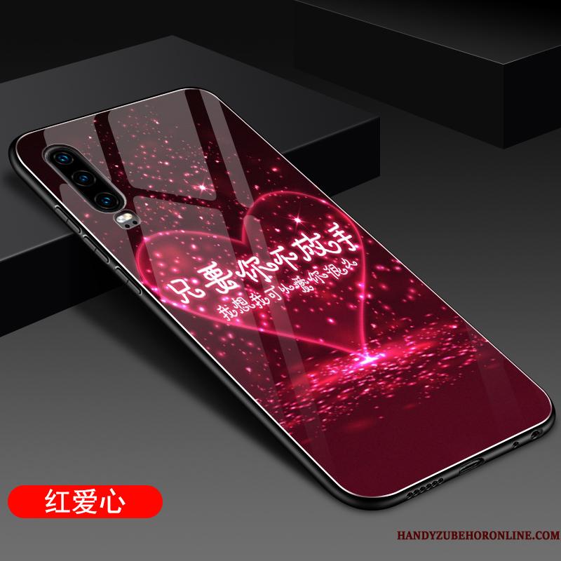 Huawei P30 Trendy Net Red Telefon Etui Cover Alt Inklusive Anti-fald Nubuck