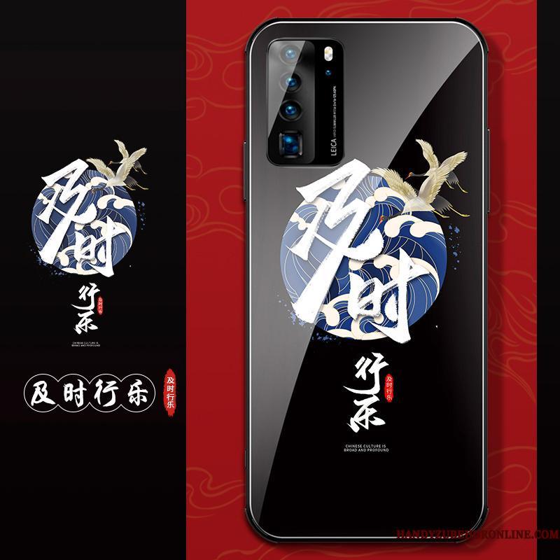 Huawei P40 Etui Net Red Sort Beskyttelse Alt Inklusive Trendy Tynd Anti-fald