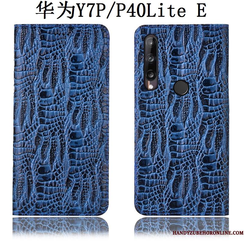 Huawei P40 Lite E Ægte Læder Anti-fald Telefon Etui Sort Cover Beskyttelse