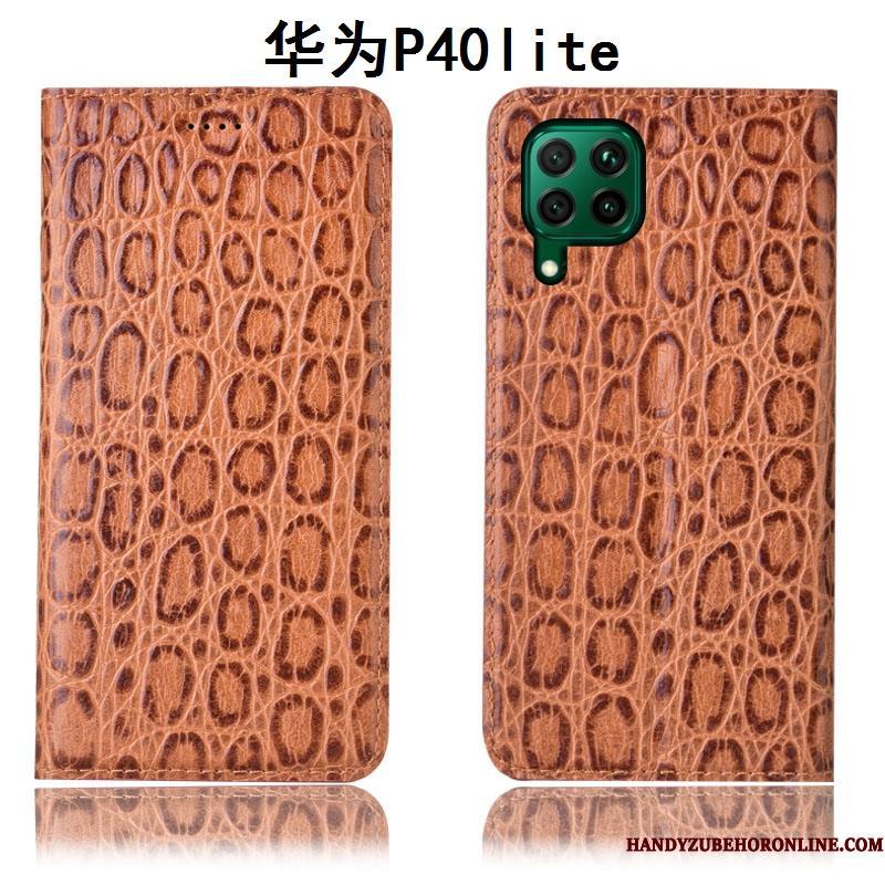 Huawei P40 Lite Telefon Etui Anti-fald Beskyttelse Alt Inklusive Cover Lædertaske Rød