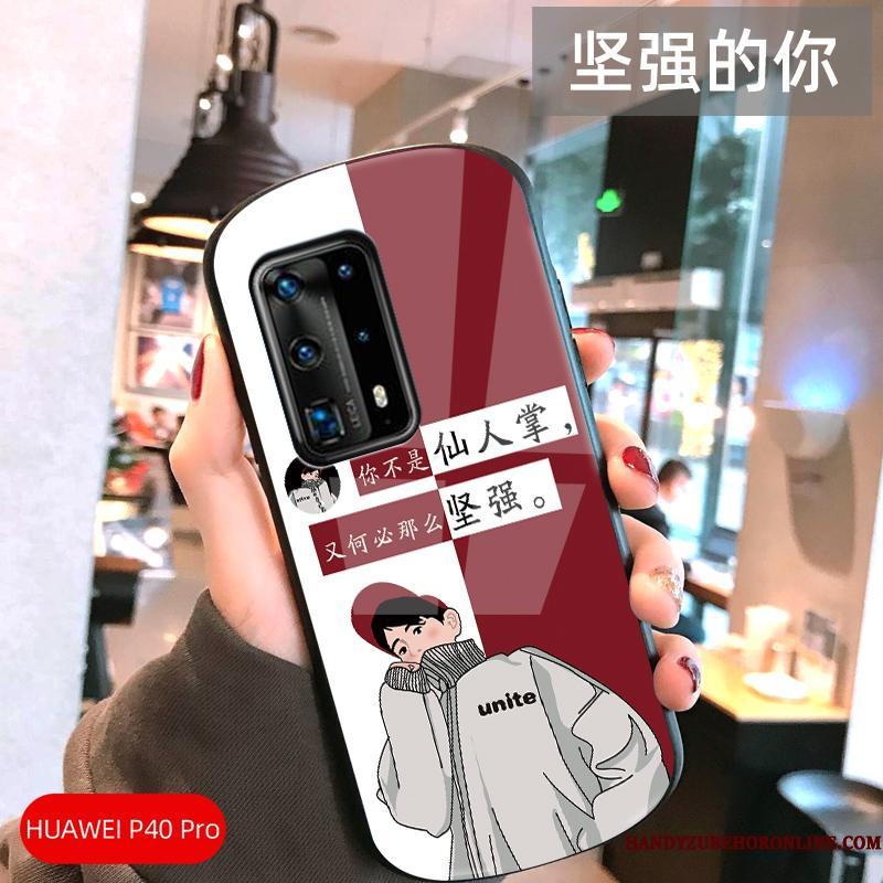 Huawei P40 Pro Beskyttelse Telefon Etui Glas Alt Inklusive Cirkel Hvid Anti-fald