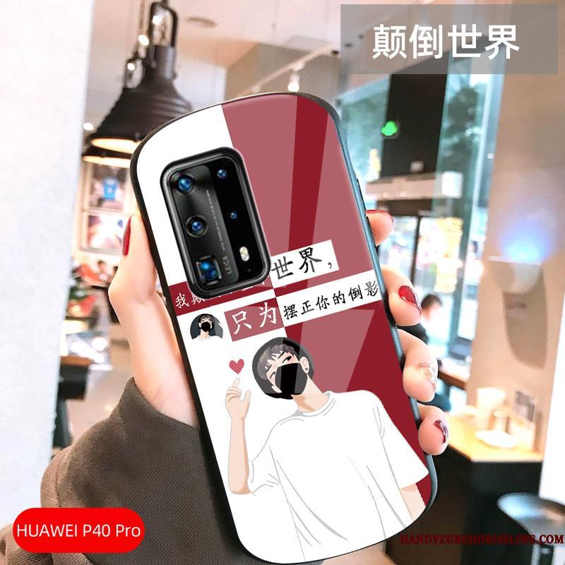 Huawei P40 Pro Beskyttelse Telefon Etui Glas Alt Inklusive Cirkel Hvid Anti-fald