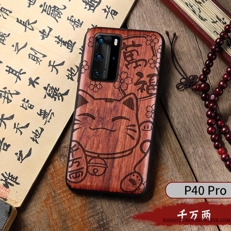 Huawei P40 Pro Telefon Etui Træ Vintage Cover Mønster Alt Inklusive Tilpas