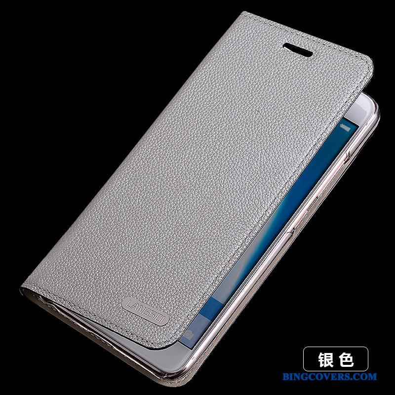 Huawei P8 Folio Anti-fald Høj Silikone Blød Ægte Læder Telefon Etui