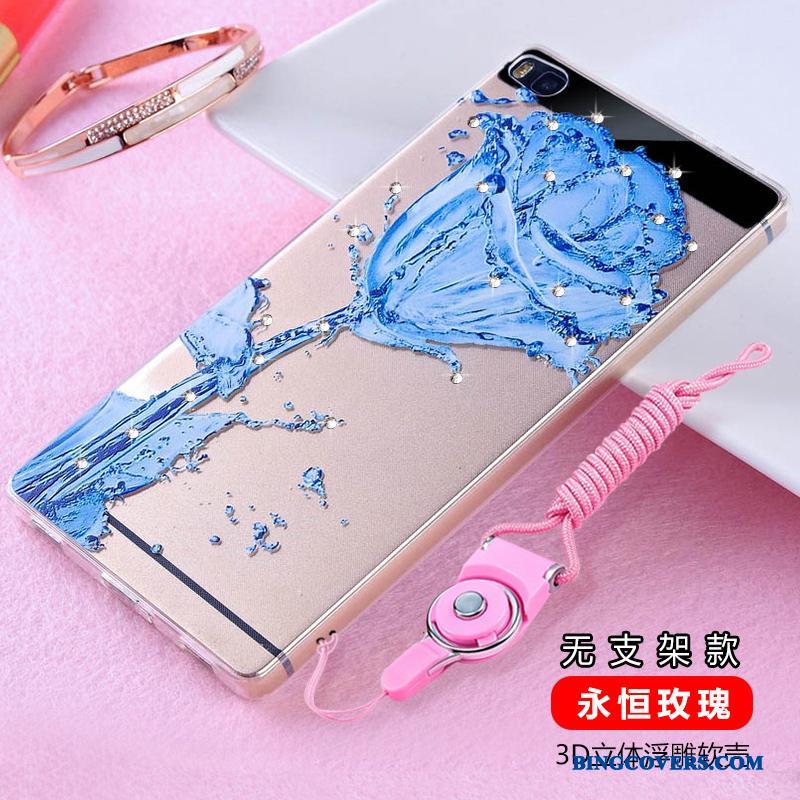Huawei P8 Høj Lilla Telefon Etui Gennemsigtig Silikone Anti-fald Cover