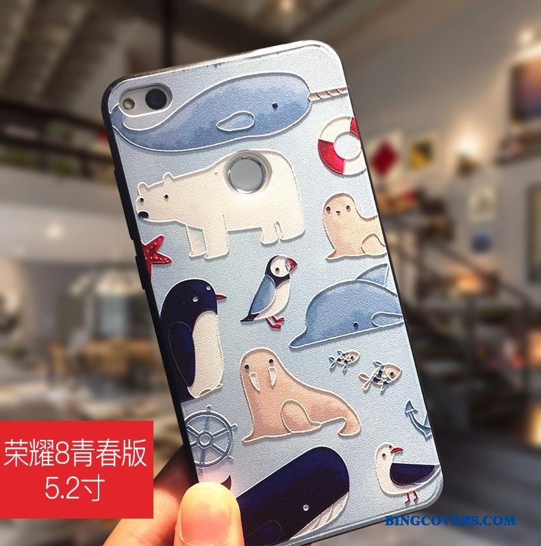 Huawei P8 Lite 2017 Telefon Etui Beskyttelse Cartoon Silikone Trend Hvid Anti-fald