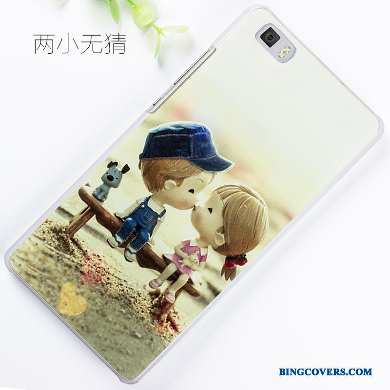 Huawei P8 Lite Grå Beskyttelse Relief Ungdom Telefon Etui Cover Malet