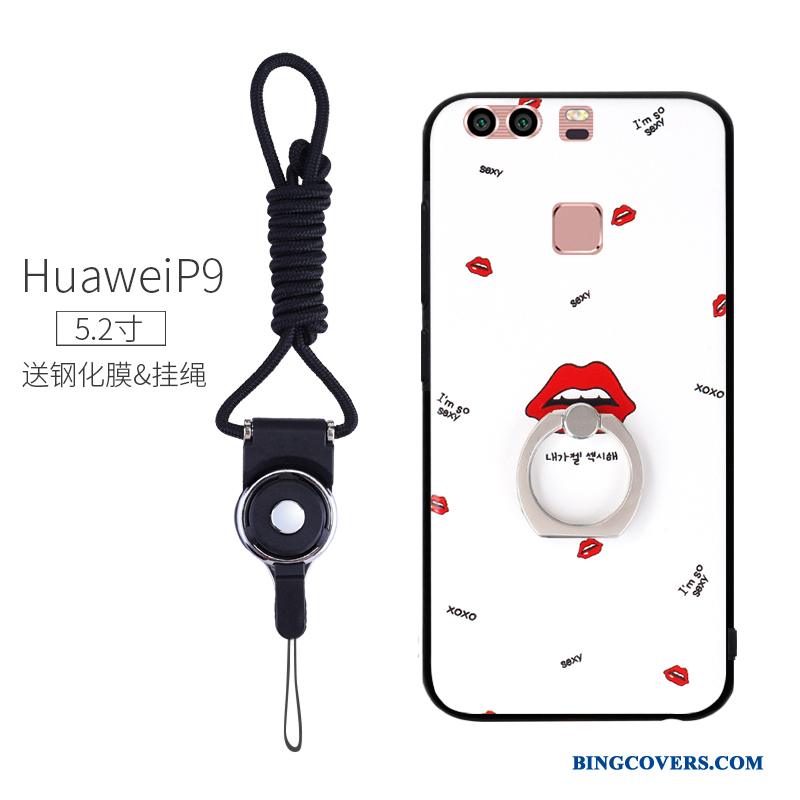 Huawei P9 Cover Blød Ny Lyserød Spænde Ring Etui