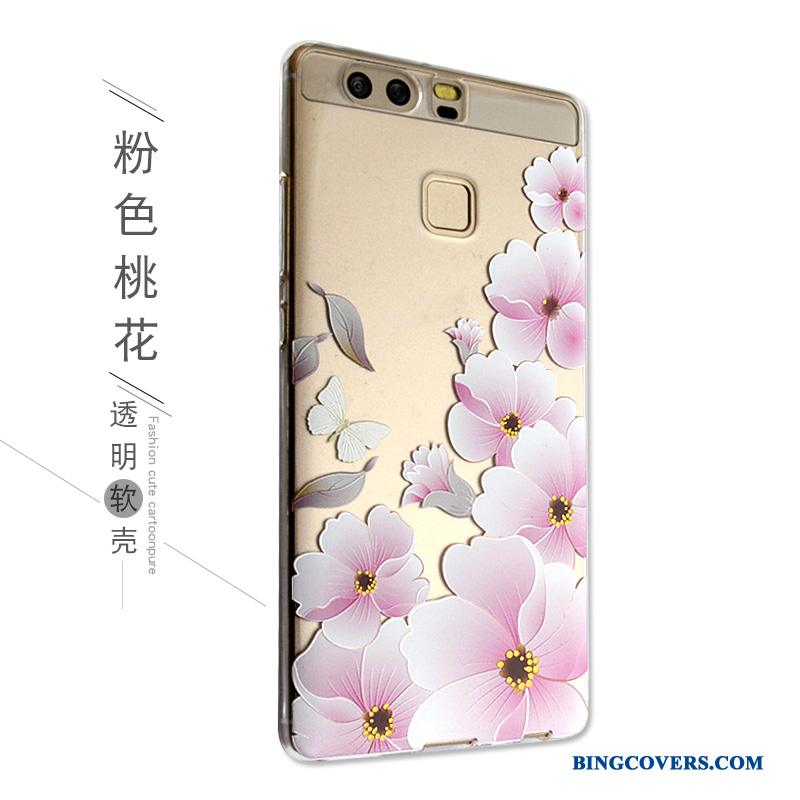 Huawei P9 Cover Lyserød Etui Anti-fald Beskyttelse Silikone Smuk
