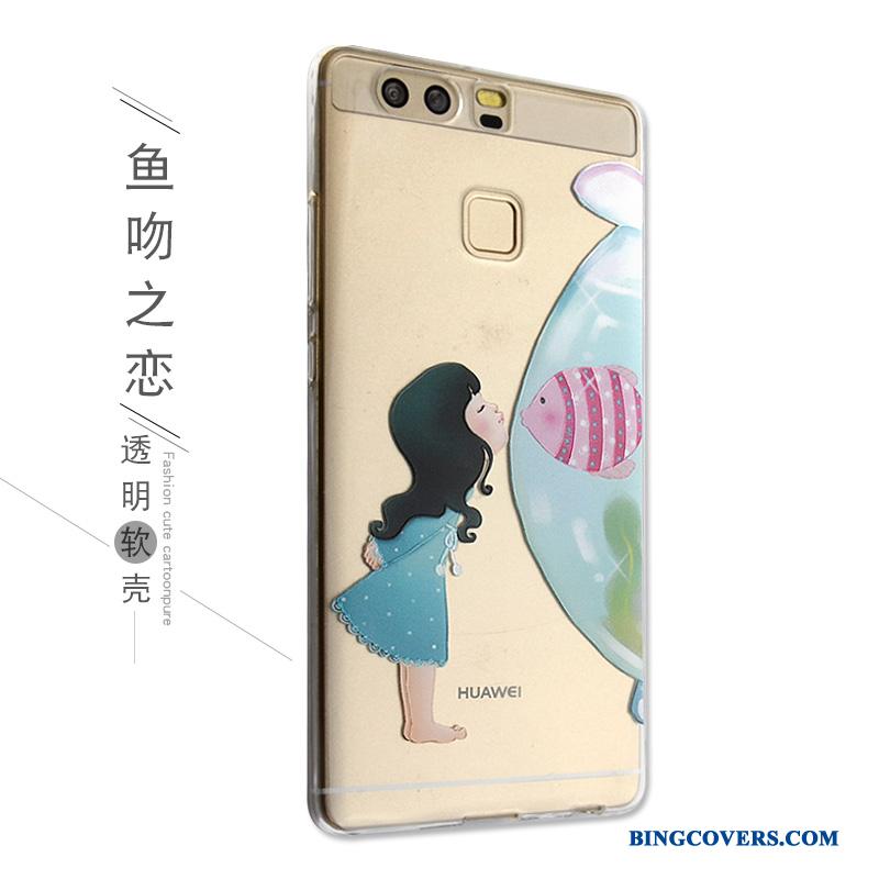 Huawei P9 Cover Lyserød Etui Anti-fald Beskyttelse Silikone Smuk
