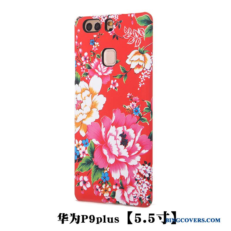 Huawei P9 Etui Nubuck Kreativ Cover Blomster Pæon Trend Beskyttelse