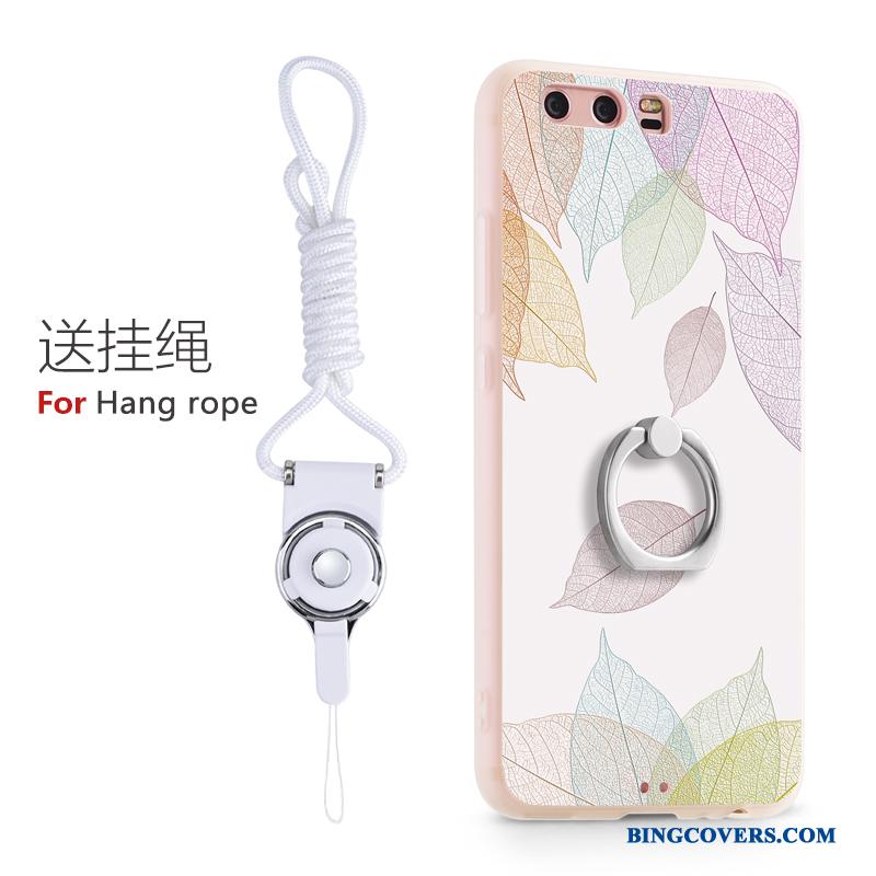 Huawei P9 Etui Smuk Relief Ring Cartoon Silikone Af Personlighed Lyseblå