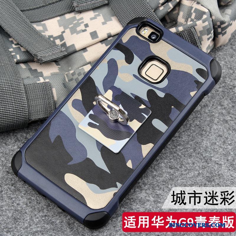 Huawei P9 Lite Etui Camouflage Support Beskyttelse Anti-fald Grøn Ungdom Blød