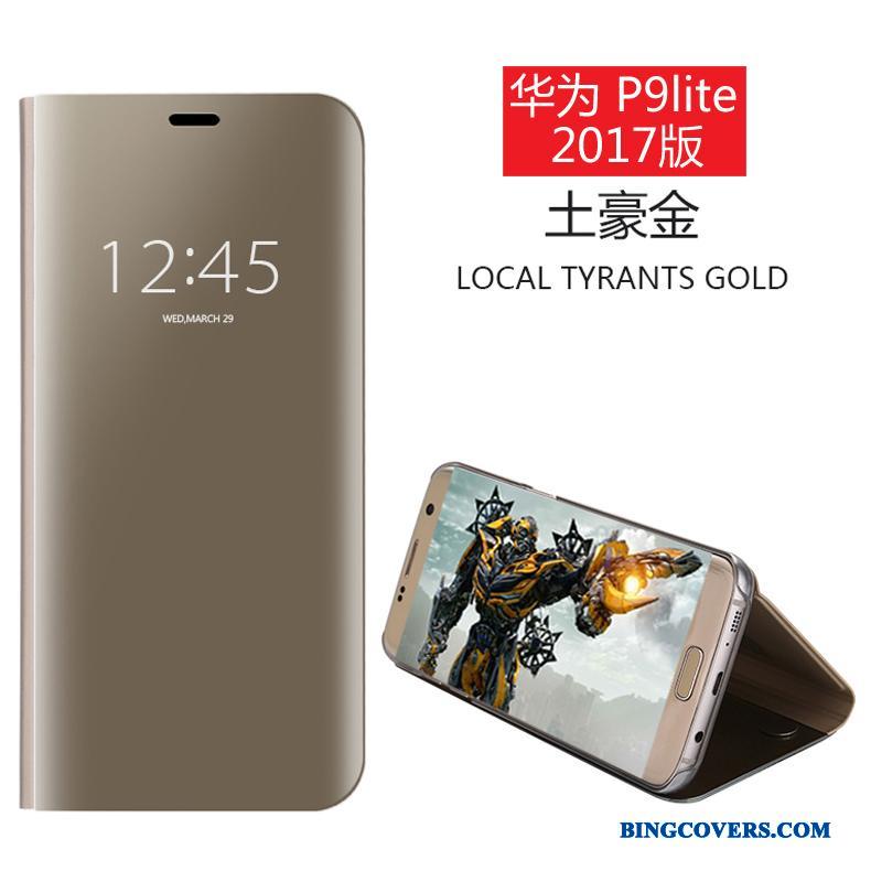 Huawei P9 Lite Telefon Etui Spejl Ungdom Clamshell Cover Sølv Beskyttelse