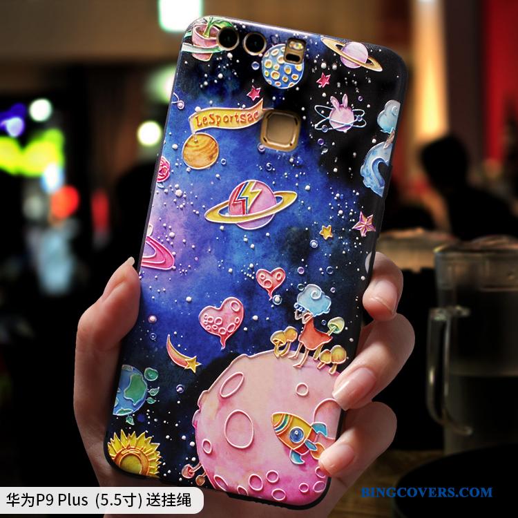 Huawei P9 Plus Anti-fald Lilla Blød Cover Alt Inklusive Hængende Ornamenter Telefon Etui