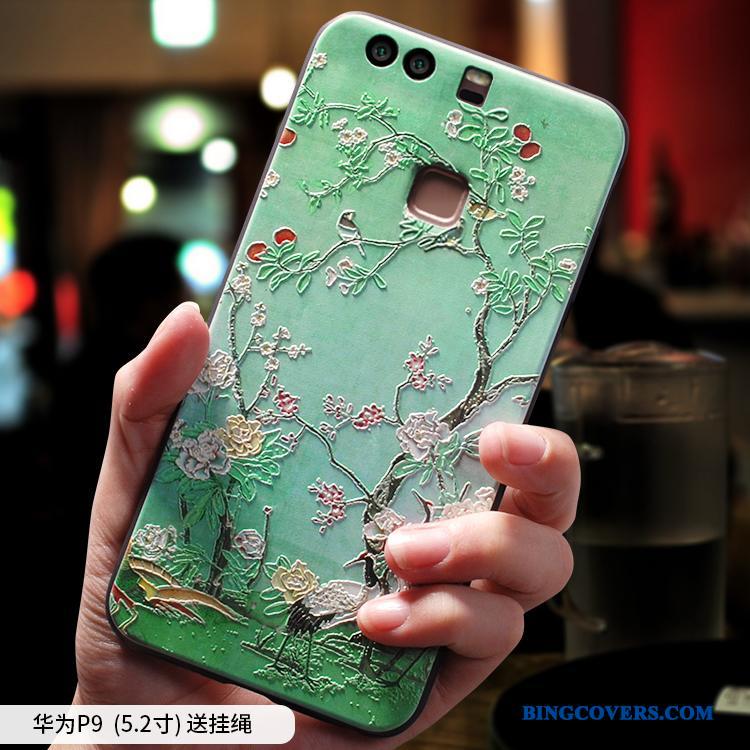 Huawei P9 Plus Beskyttelse Lyseblå Telefon Etui Kinesisk Stil Af Personlighed Cover Anti-fald