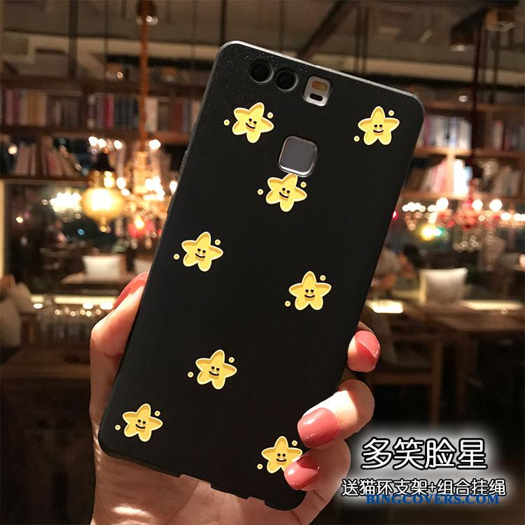 Huawei P9 Plus Cartoon Telefon Etui Cover Af Personlighed Silikone Sort Hængende Ornamenter
