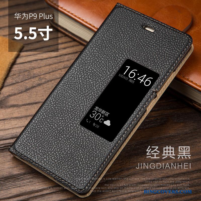 Huawei P9 Plus Etui Cover Folio Ægte Læder Lædertaske Alt Inklusive Beskyttelse Anti-fald