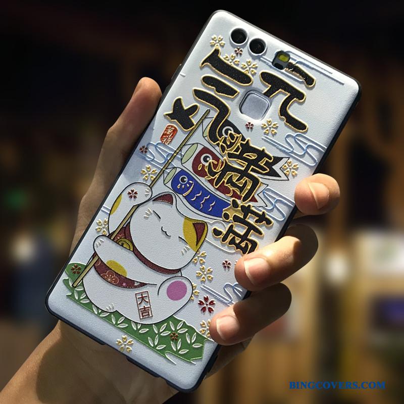 Huawei P9 Plus Etui Trend Blød Cartoon Anti-fald Hvid Af Personlighed Mobiltelefon