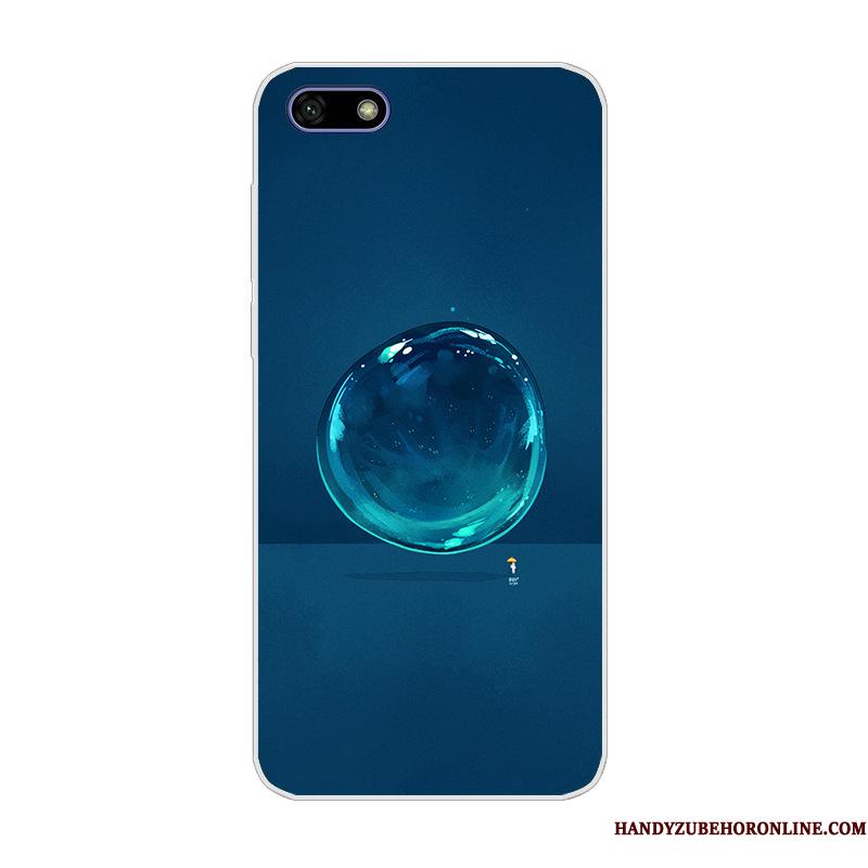Huawei Y5 2018 Etui Cover Anti-fald Blå Beskyttelse Telefon Cartoon
