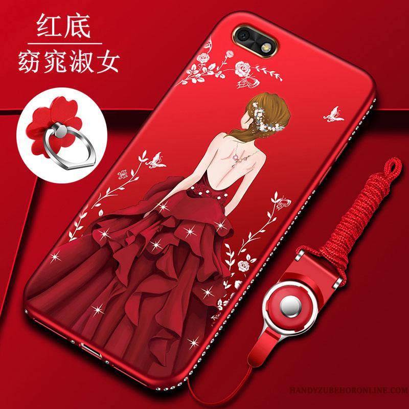 Huawei Y5 2018 Etui Ny Anti-fald Cover Trend Alt Inklusive Rød Cartoon