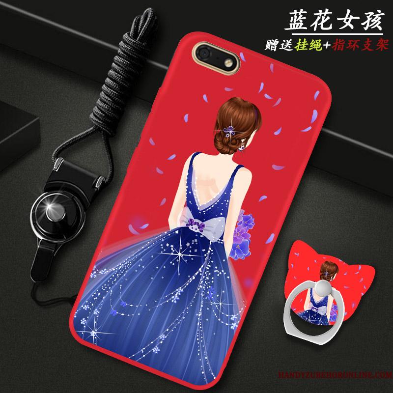 Huawei Y5 2018 Telefon Etui Stor Cover Beskyttelse Anti-fald Rød Hængende Ornamenter