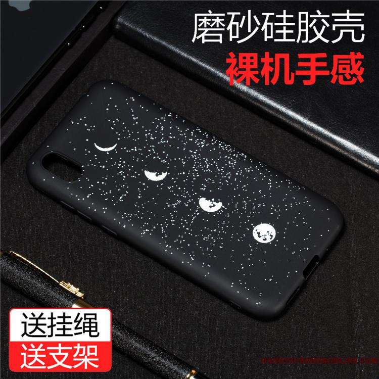 Huawei Y5 2019 Cover Silikone Beskyttelse Sort Telefon Etui Anti-fald