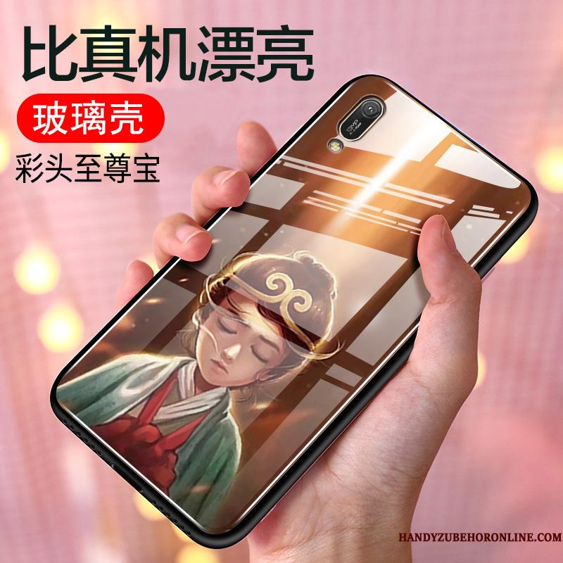 Huawei Y6 2019 Etui Alt Inklusive Elskeren Anti-fald Spejl Net Red Cover