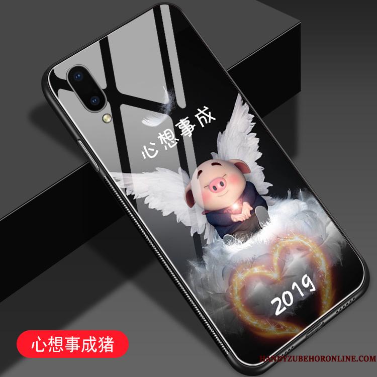 Huawei Y6 2019 Etui Anti-fald Blå Net Red Smuk Spejl Beskyttelse Super