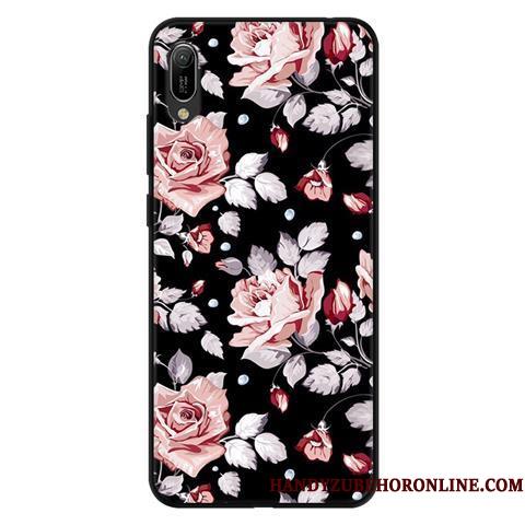 Huawei Y6 2019 Etui Mobiltelefon Gaze Cover Beskyttelse Nubuck Sort Blonder