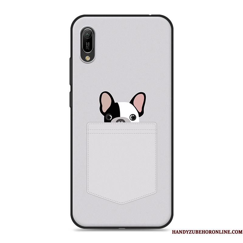 Huawei Y6 2019 Kreativ Silikone Af Personlighed Blød Grå Telefon Etui Anti-fald