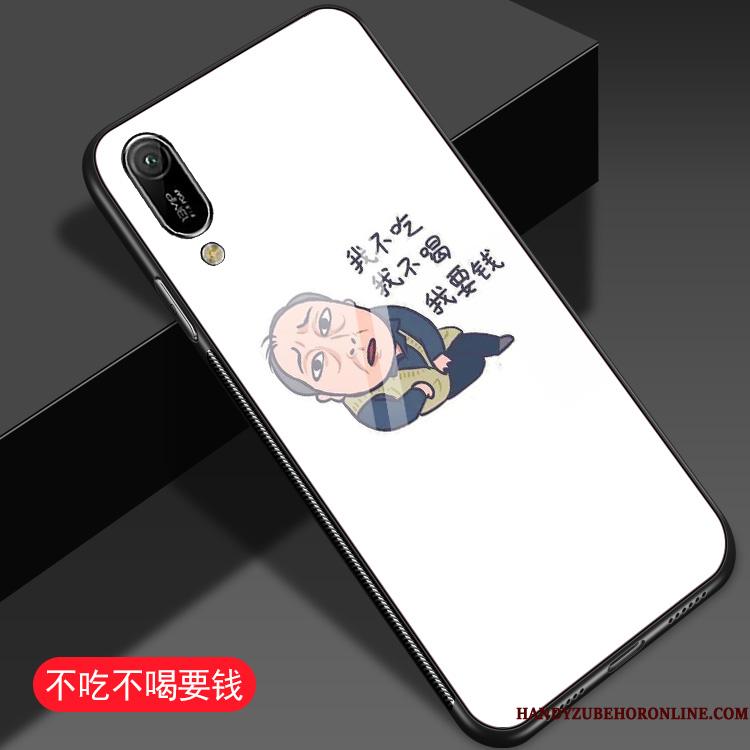 Huawei Y6 2019 Silikone Glas Kreativ Af Personlighed Telefon Etui Hvid Tasker