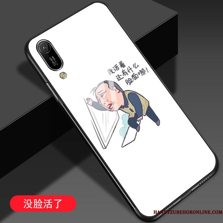 Huawei Y6 2019 Silikone Glas Kreativ Af Personlighed Telefon Etui Hvid Tasker