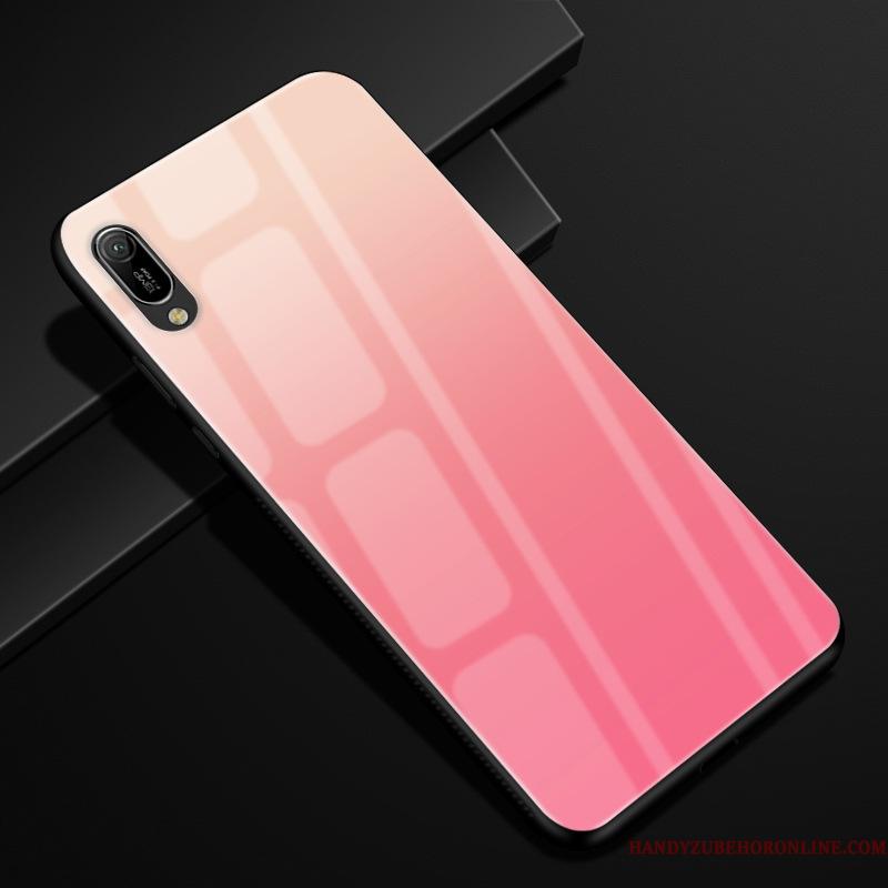 Huawei Y6 2019 Telefon Etui Solid Farve Blød Glas Gul Silikone Beskyttelse