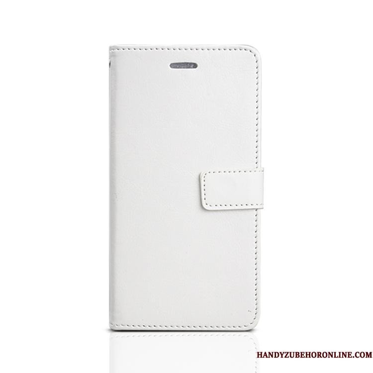 Huawei Y6s Lædertaske Hvid Clamshell Telefon Etui
