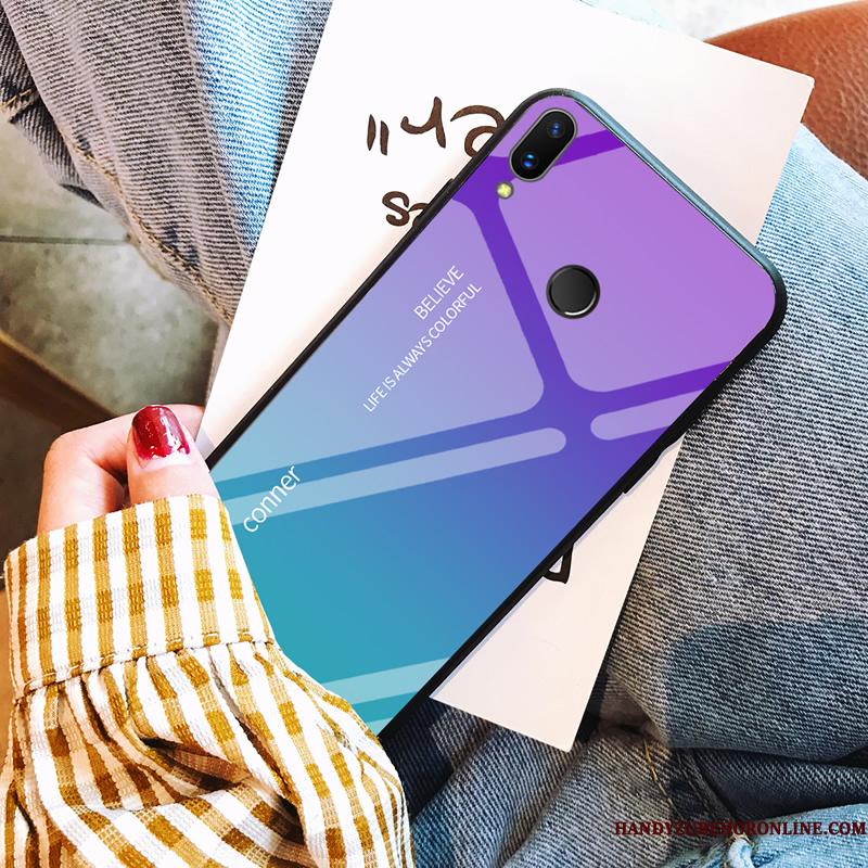 Huawei Y7 2019 Cover Glas Ny Etui Silikone Lyserød Telefon