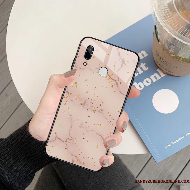 Huawei Y7 2019 Cover Glas Ny Etui Silikone Lyserød Telefon