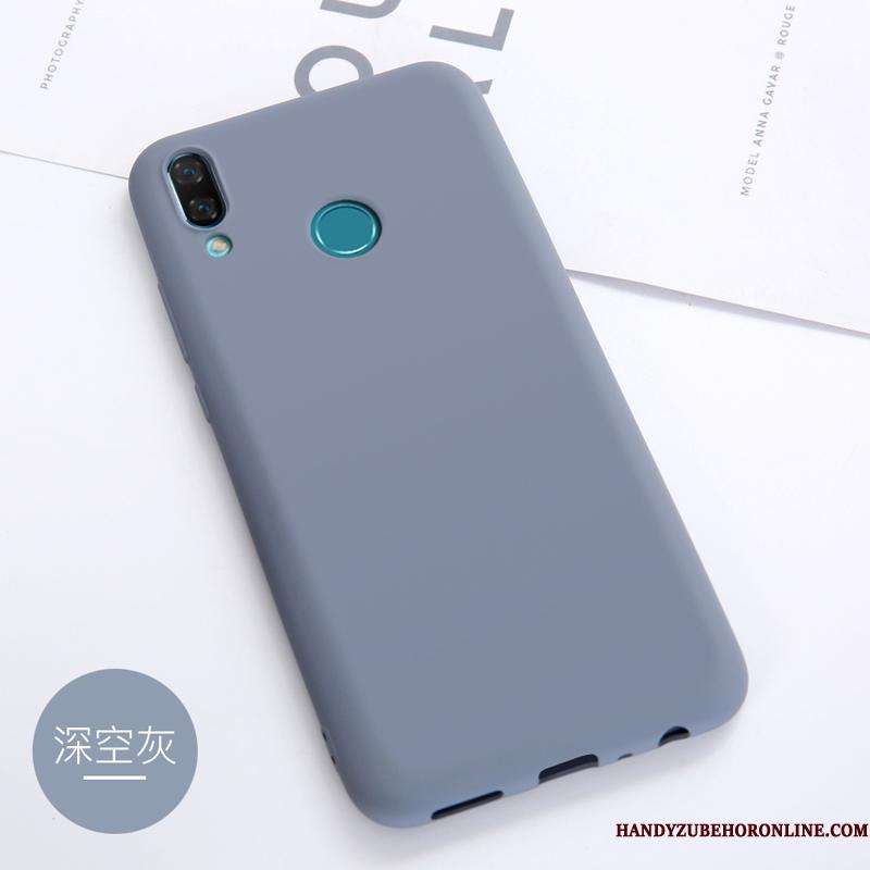 Huawei Y7 2019 Silikone Solid Farve Cover Beskyttelse Telefon Etui Skridsikre Blød