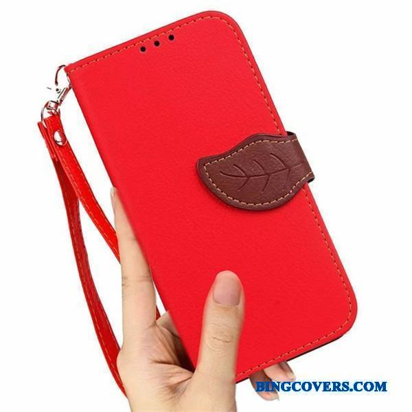 Lg G2 Etui Rød Mobiltelefon Folio Tegnebog Beskyttelse Lædertaske