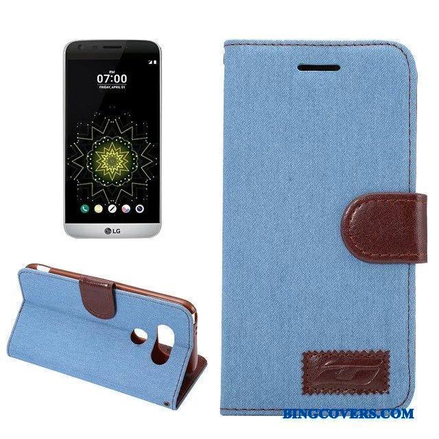 Lg G5 Etui Blå Beskyttelse Cover Silikone Mønster Mobiltelefon