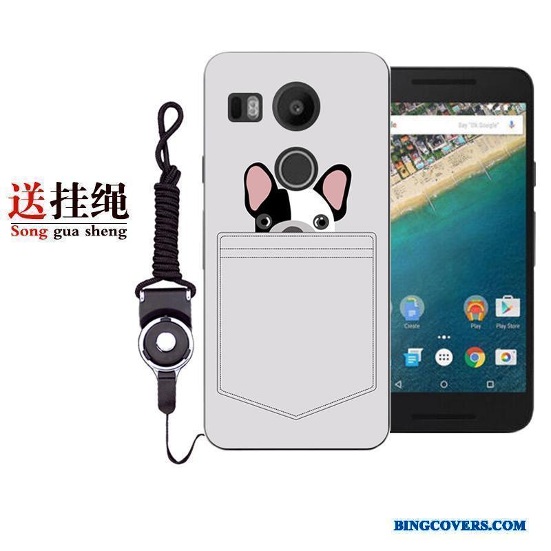 Lg Nexus 5x Cover Cartoon Hvid Telefon Etui Blød Malet Beskyttelse